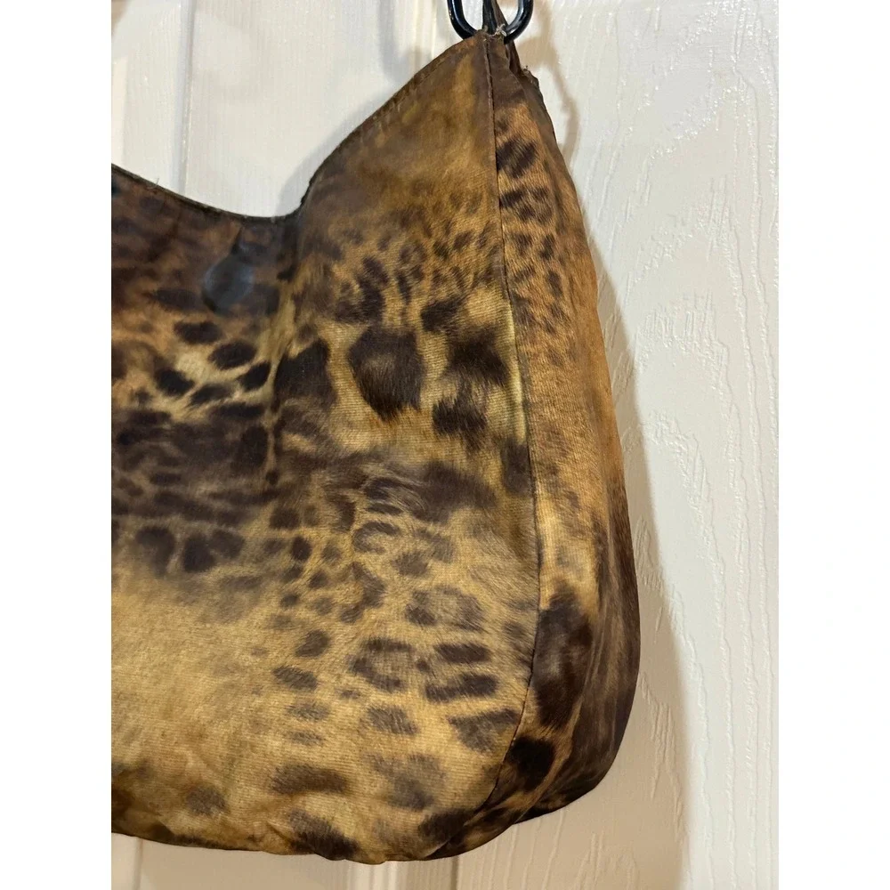 Plinio Visona Leopard‎ Print Hobo Bag Brown Tan Made in Italy Shoulder Bag 11x11